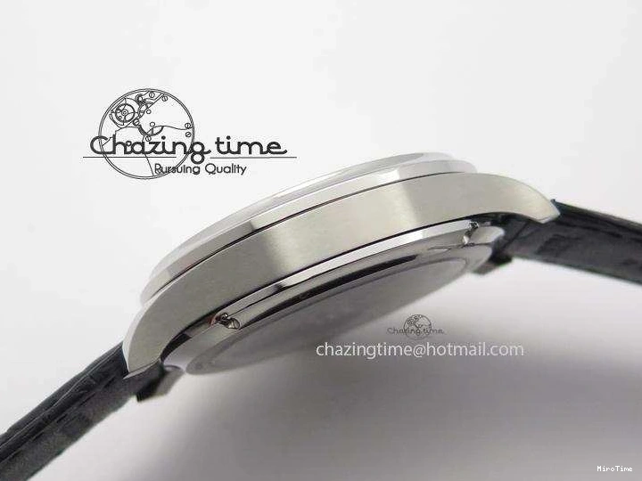 MIROTIME 0225 UrbanStyle Portuguese Tourbillon Power Reserve Moonphase SS White Dial On Black Leather Strap 7318